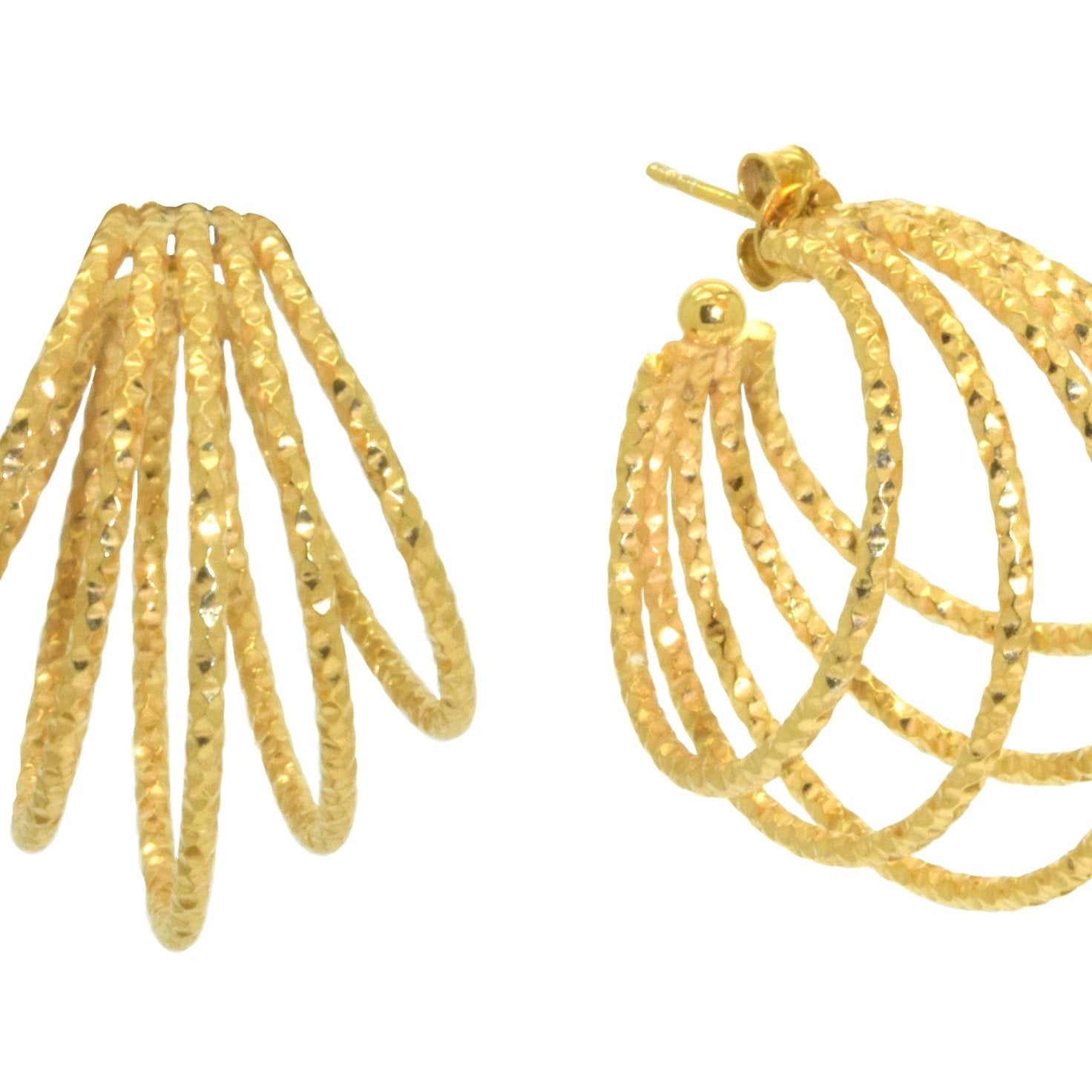 Miccy's | Cinco Golden Hoops | Gold Line Earrings