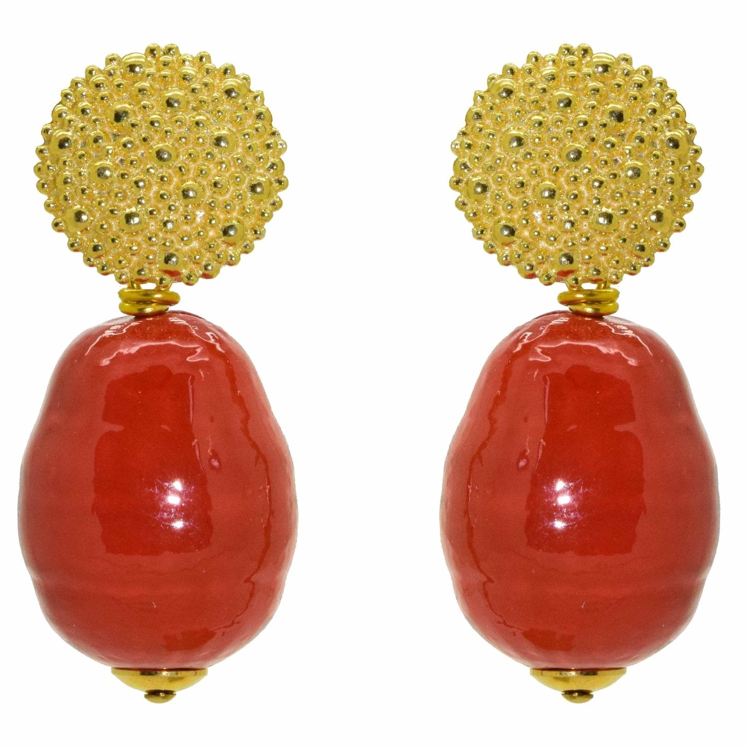 Miccy's | Coral Majorca Pearl Drops | Shell Earrings