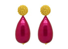 Miccy's | Fuchsia Cotton Pearls | Resin Earrings