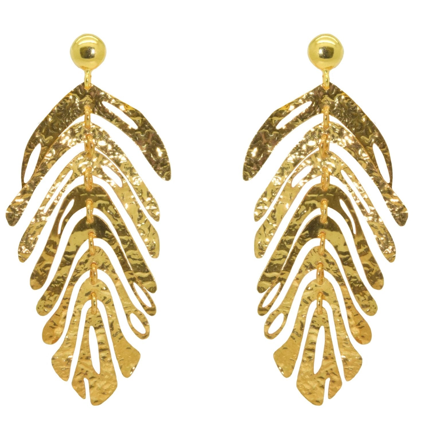 Miccy's | Golden Leaves | Gold Line Earrings