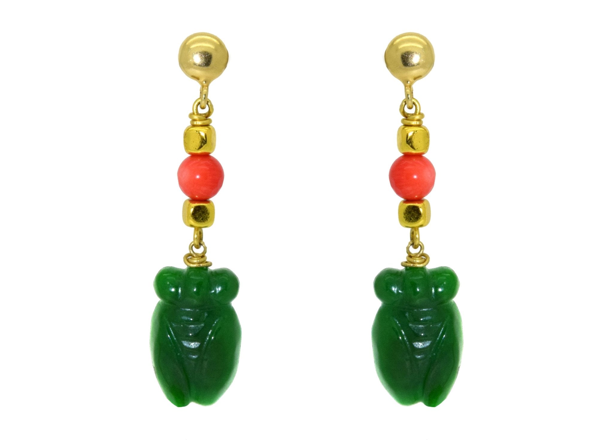 Miccy's | Green Jade Bugs | Gemstone Earrings