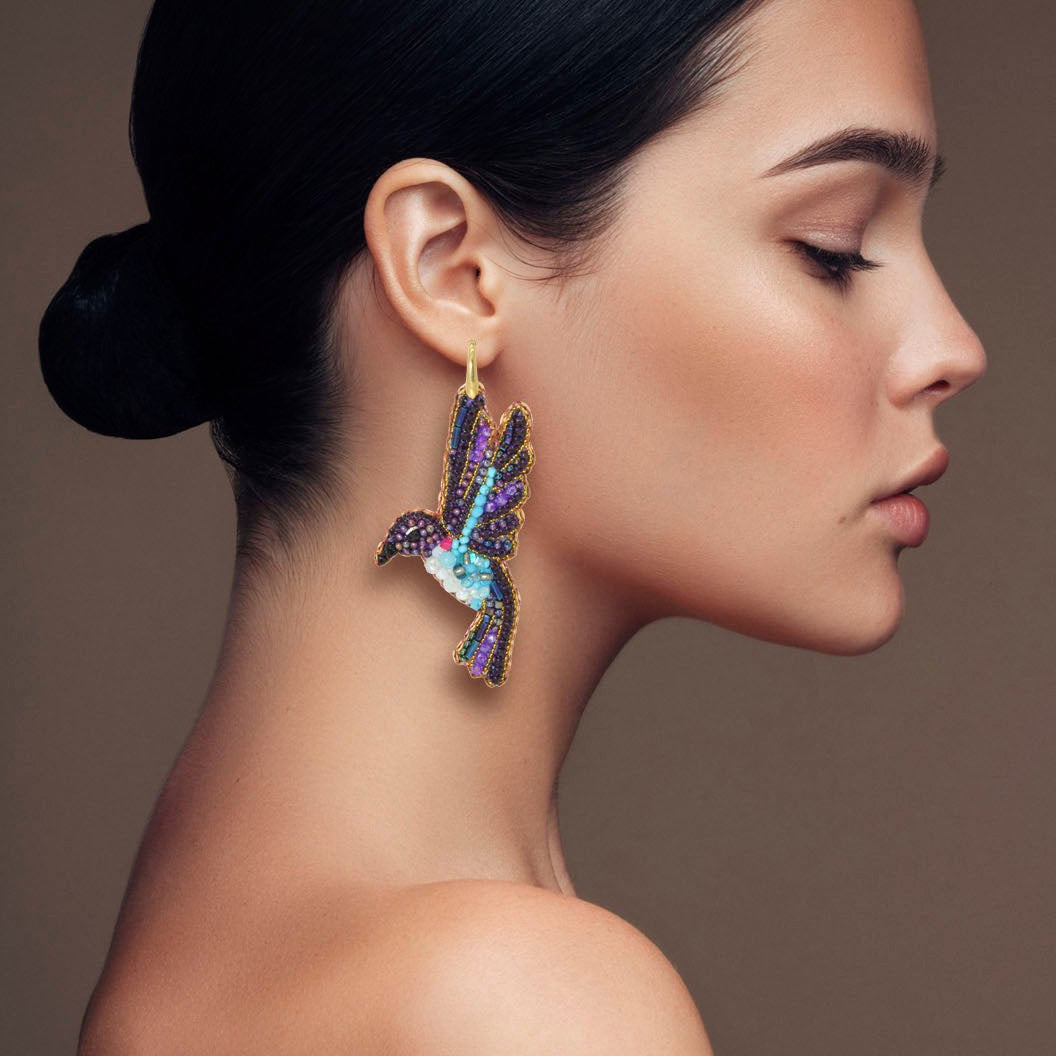 Hummingbird | PatchArt Earrings - Miccy's Jewelz Europe