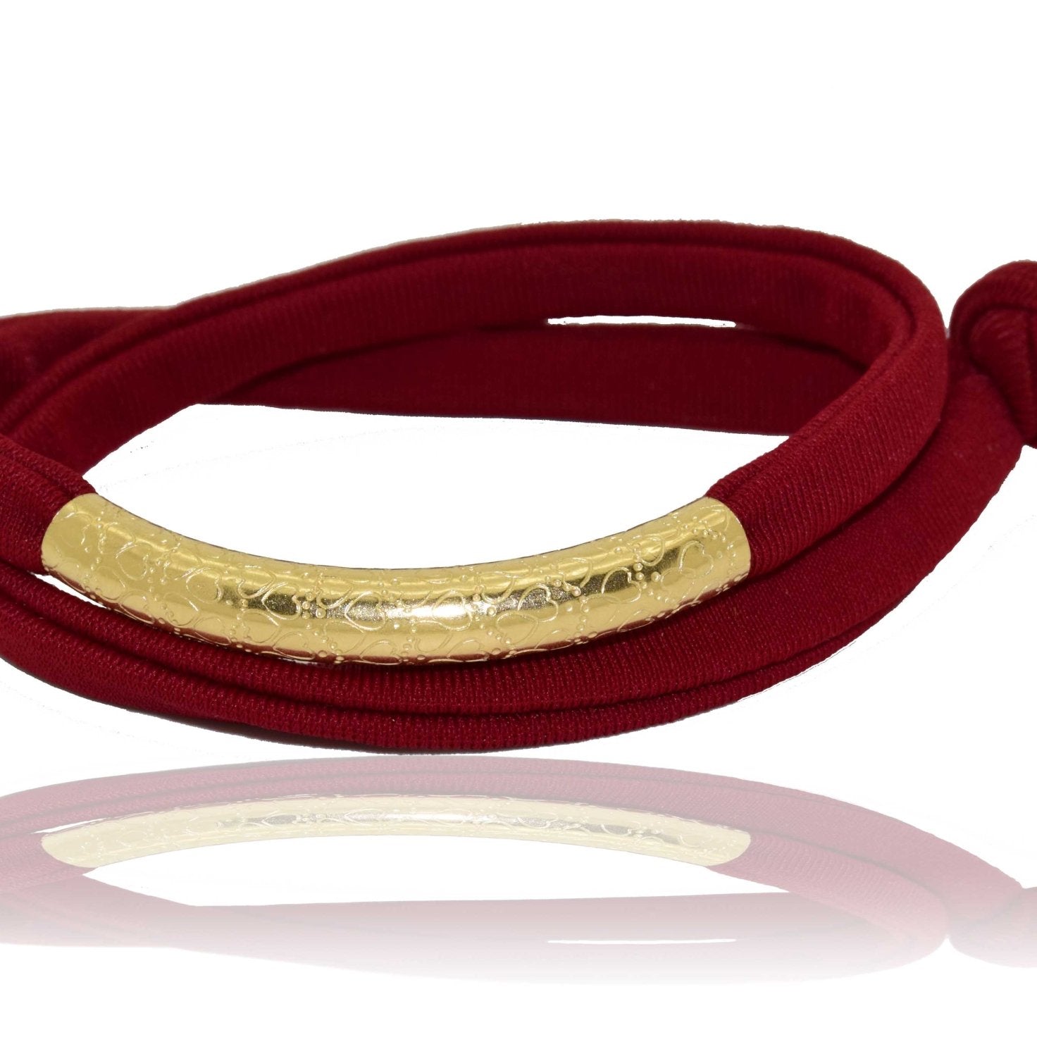 Miccy's | Merlot Red 14K Golden Tube Bracelet