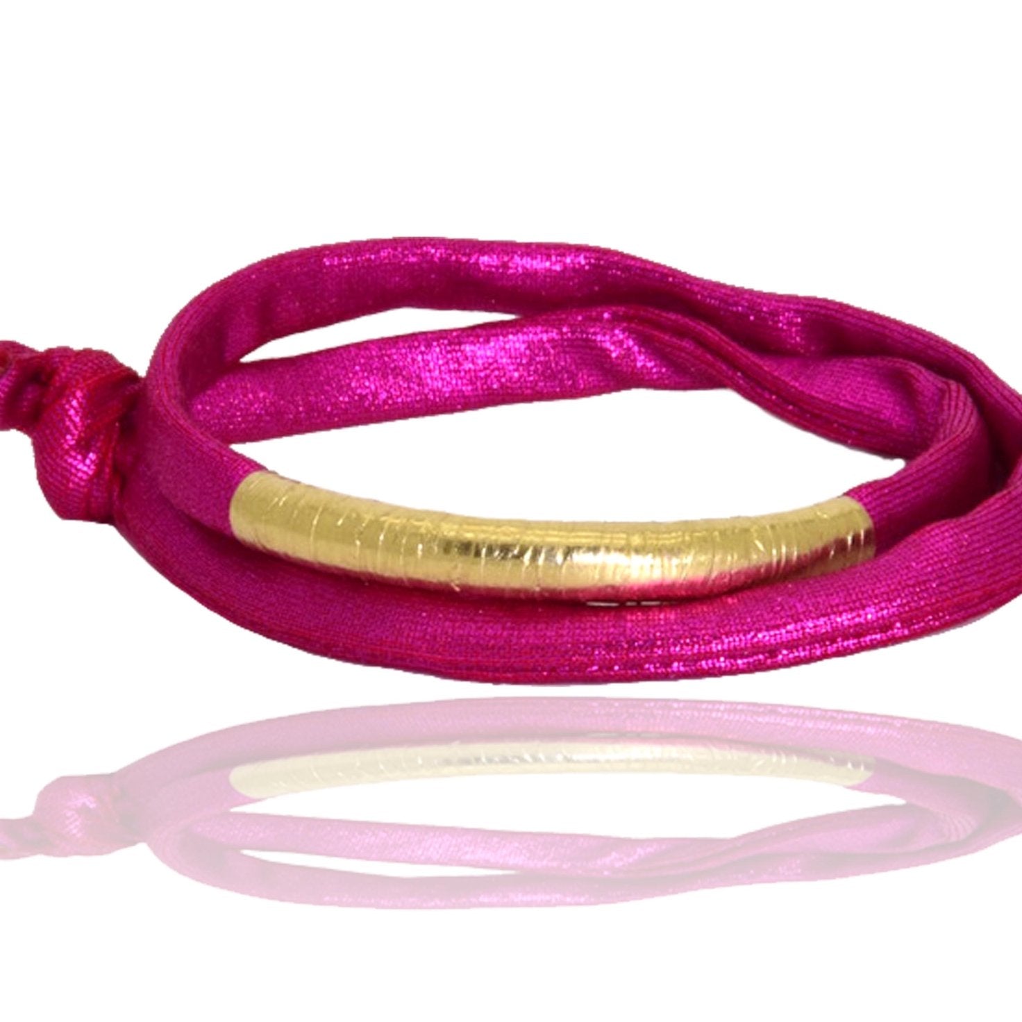 Miccy's | Metallic Fuchsia 14K Golden Tube Bracelet
