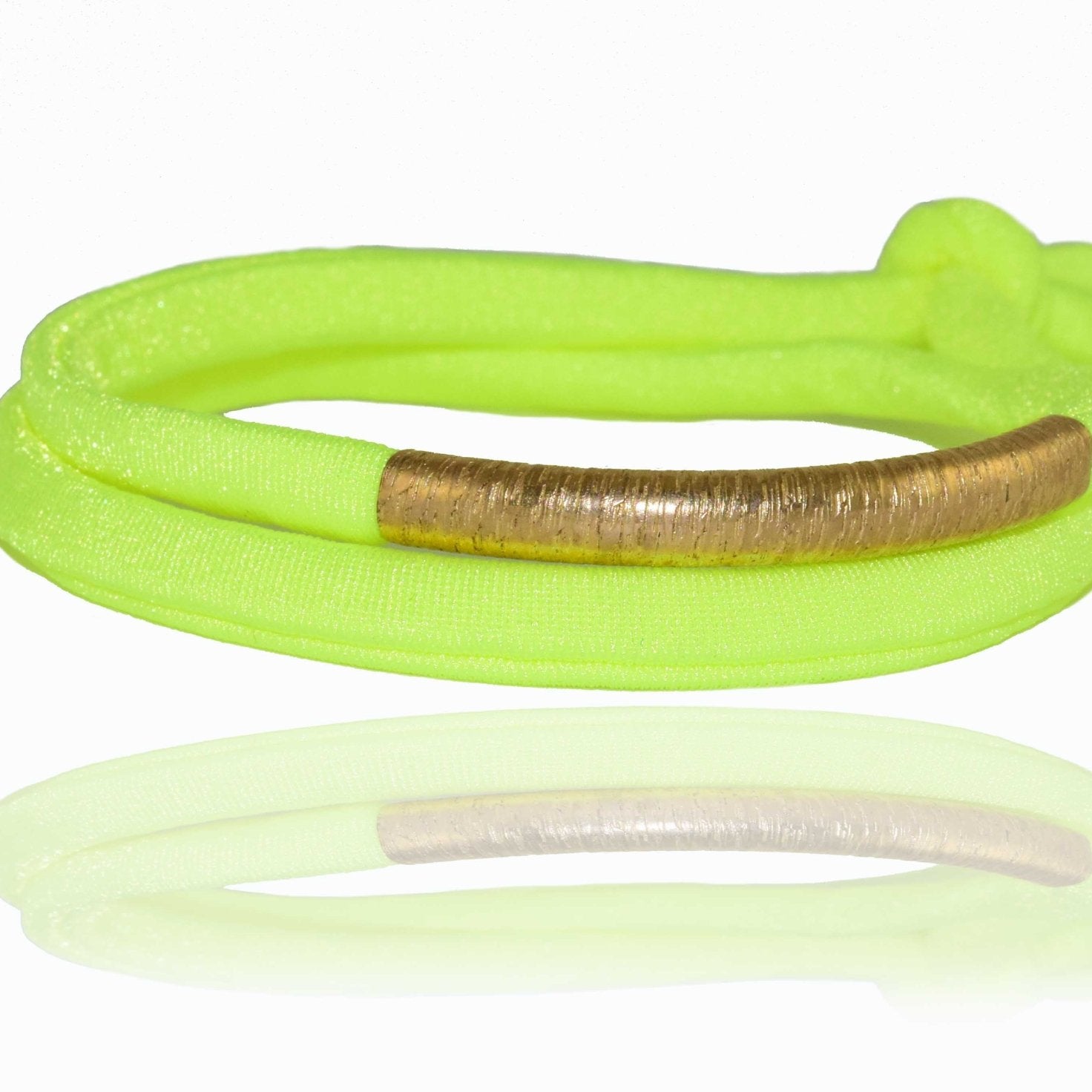 Miccy's | Neon Yellow 14K Golden Tube Bracelet