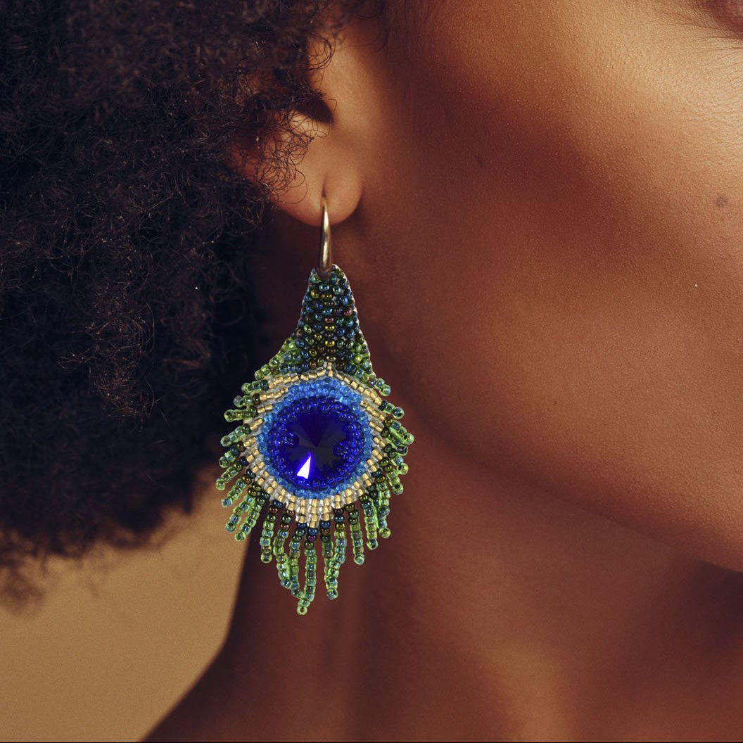 Miccy's | Peacock Feathers | PatchArt Earrings