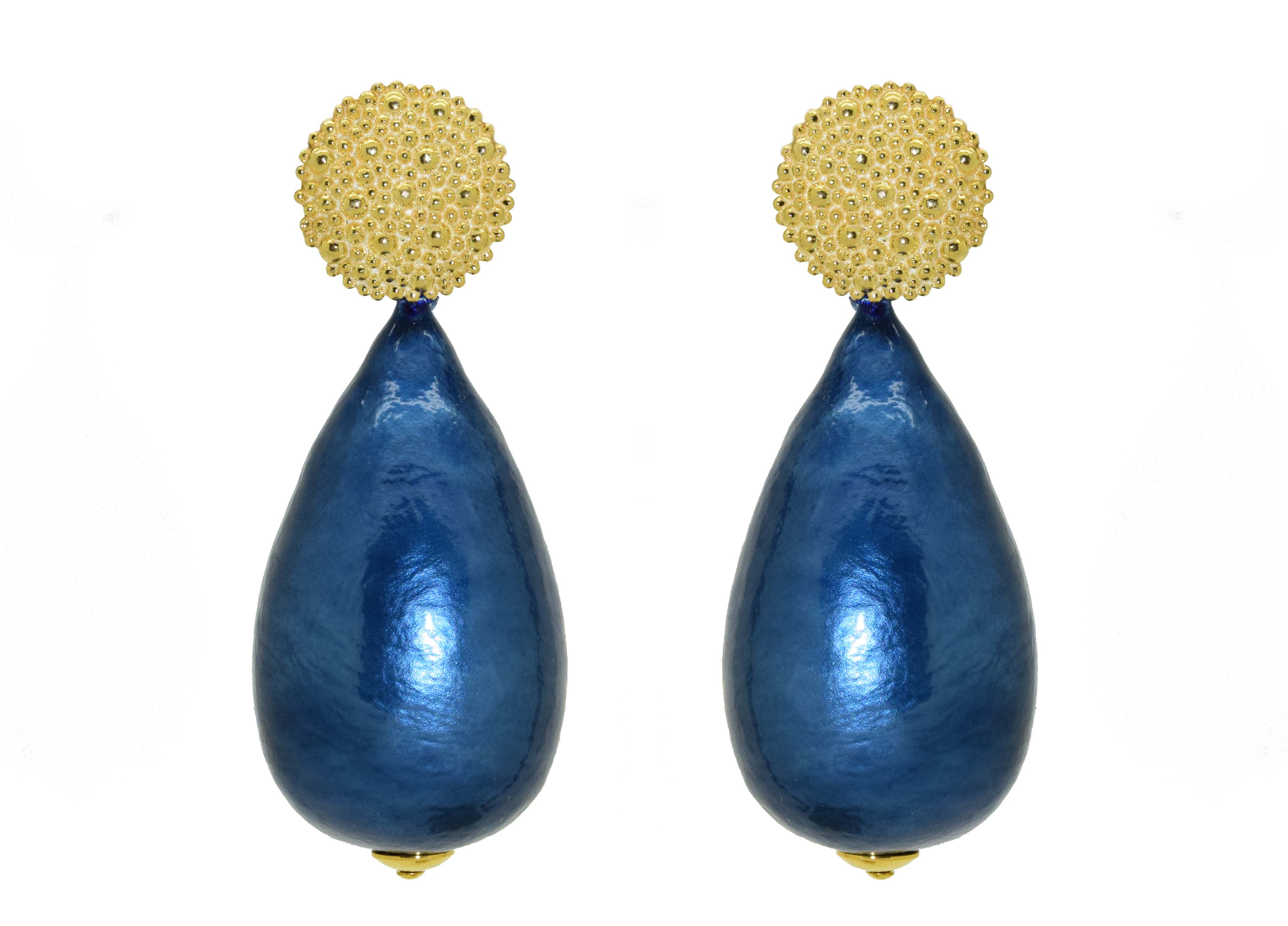 Miccy's | Midnight Blue Cotton Pearls | Resin Earrings