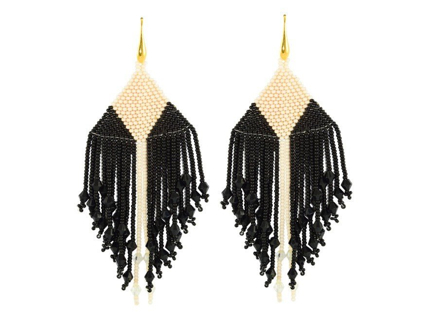 Miccy's | Black and White Narrow Stripe | Mojag Earrings