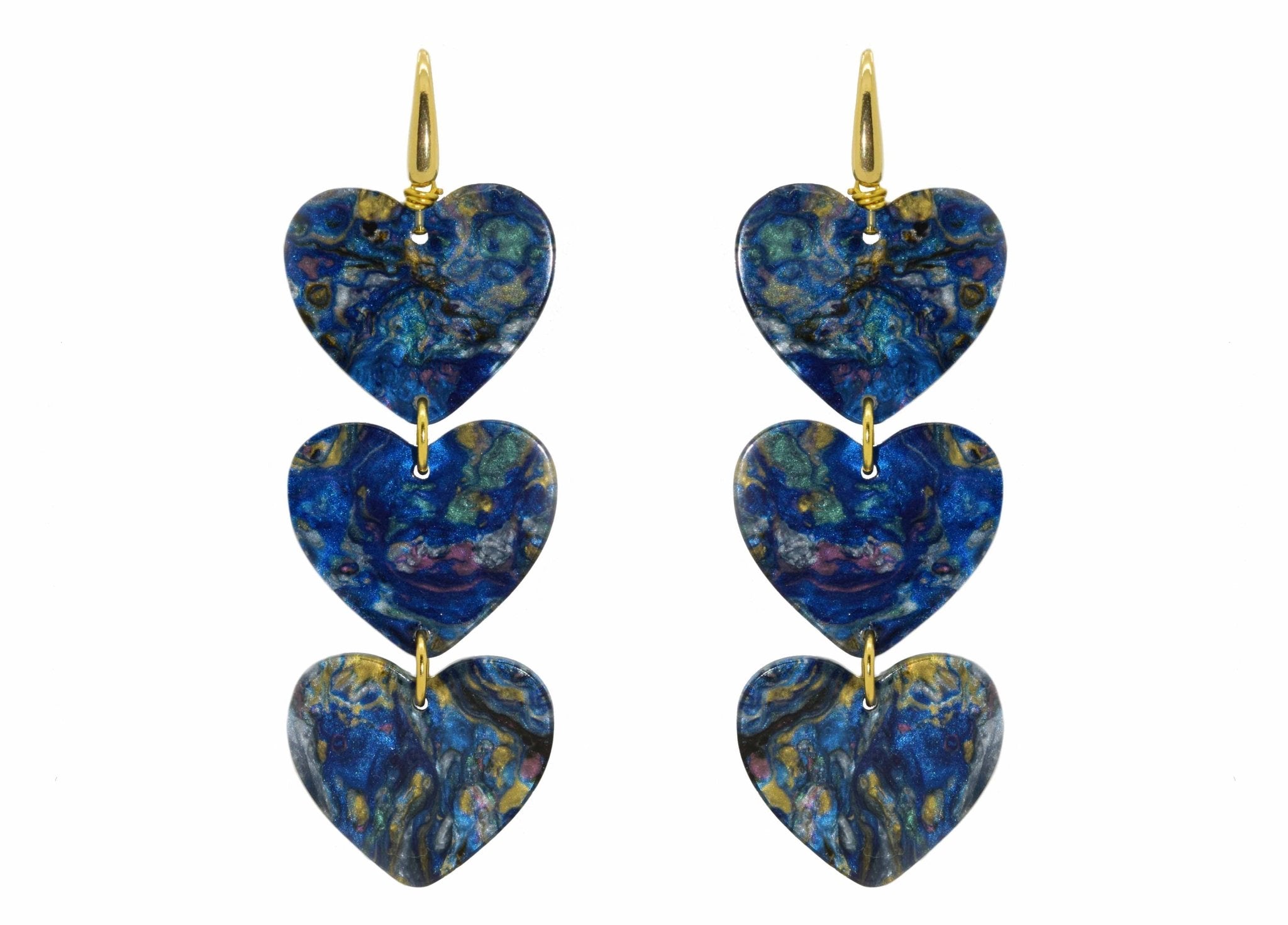 Miccy's | Blue Moon Hearts | Resin Earrings