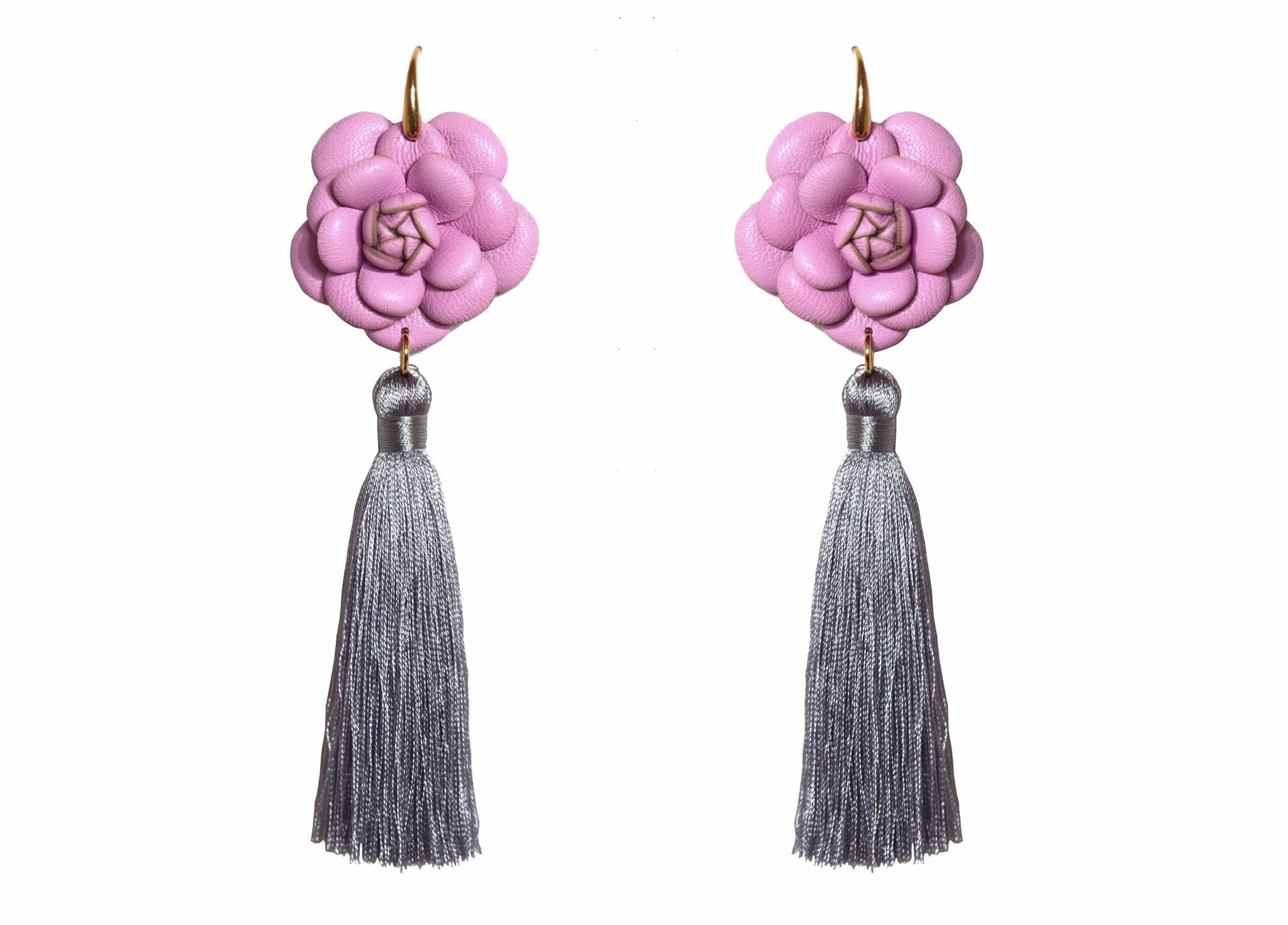 Miccy's | Camillia Lavender With Grey Tassel | Skins Earrings