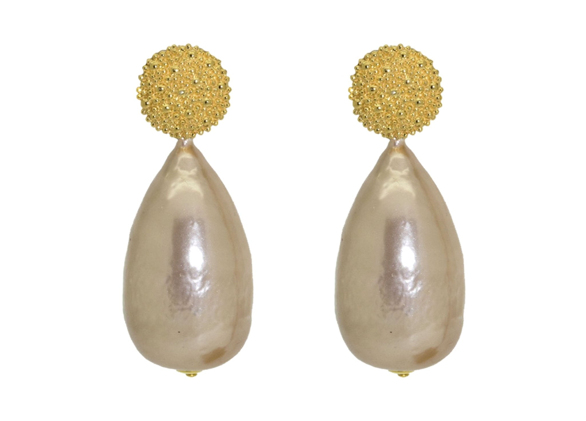 Miccy's | Champagne Cotton Pearls | Resin Earrings