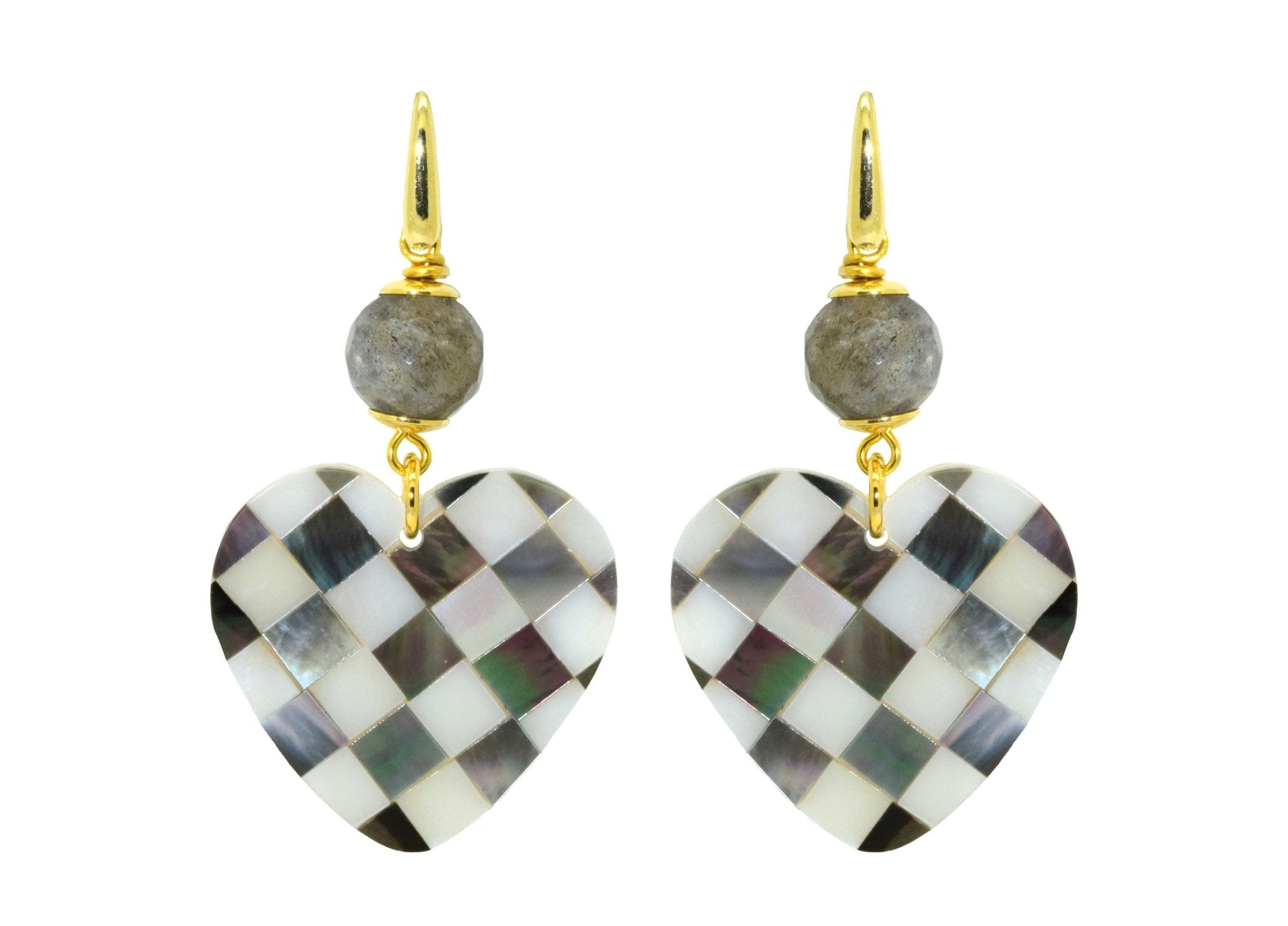 Miccy's | Check Mate Hearts | Shell Earrings