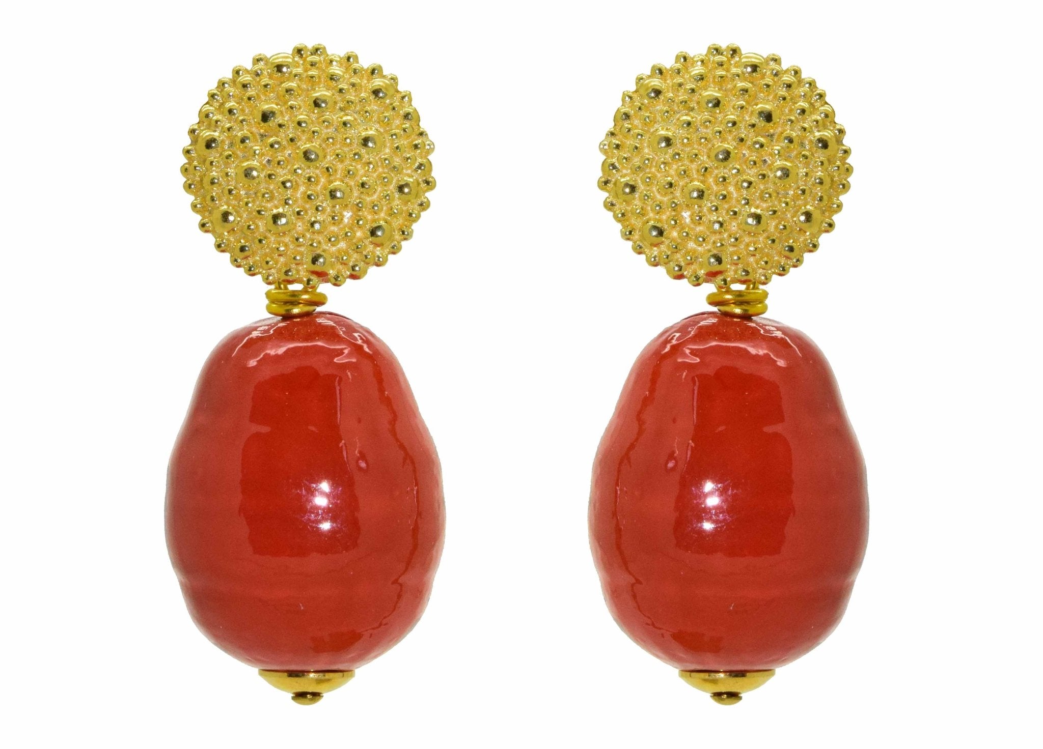 Miccy's | Coral Majorca Pearl Drops | Shell Earrings