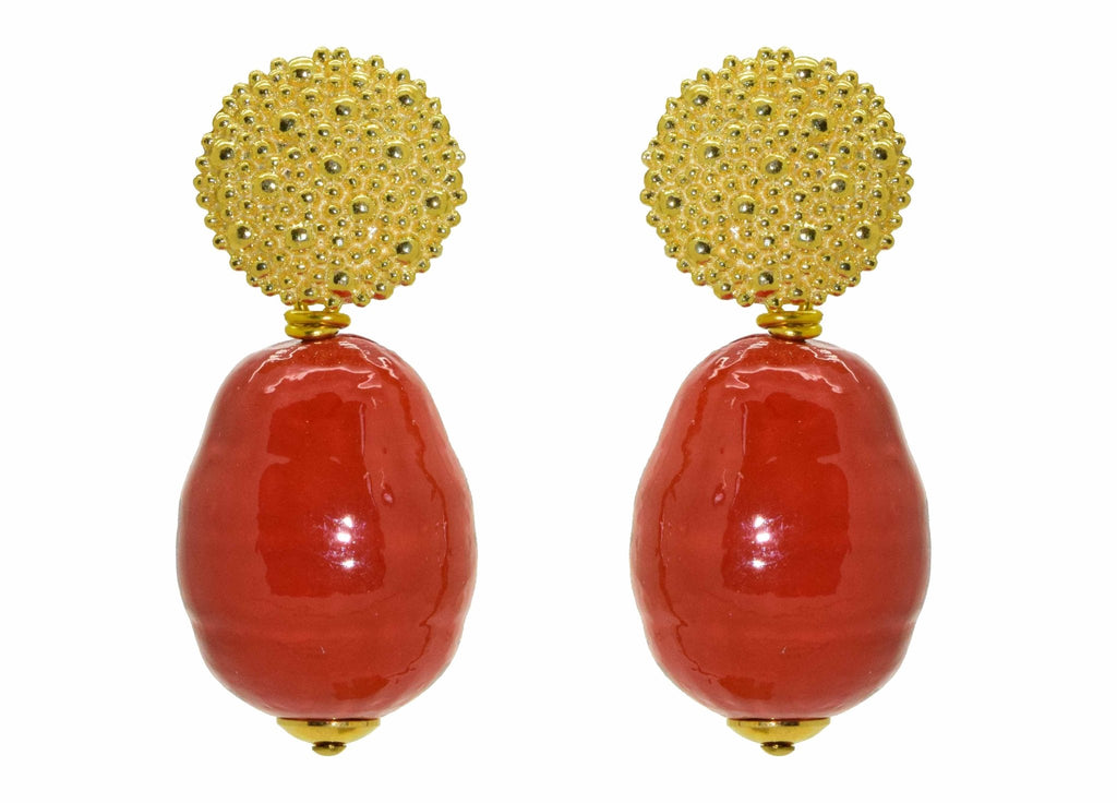 Miccy's | Coral Majorca Pearl Drops | Shell Earrings
