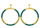 Miccy's | Emerald Green Horn Hoops Large | Horn Earrings