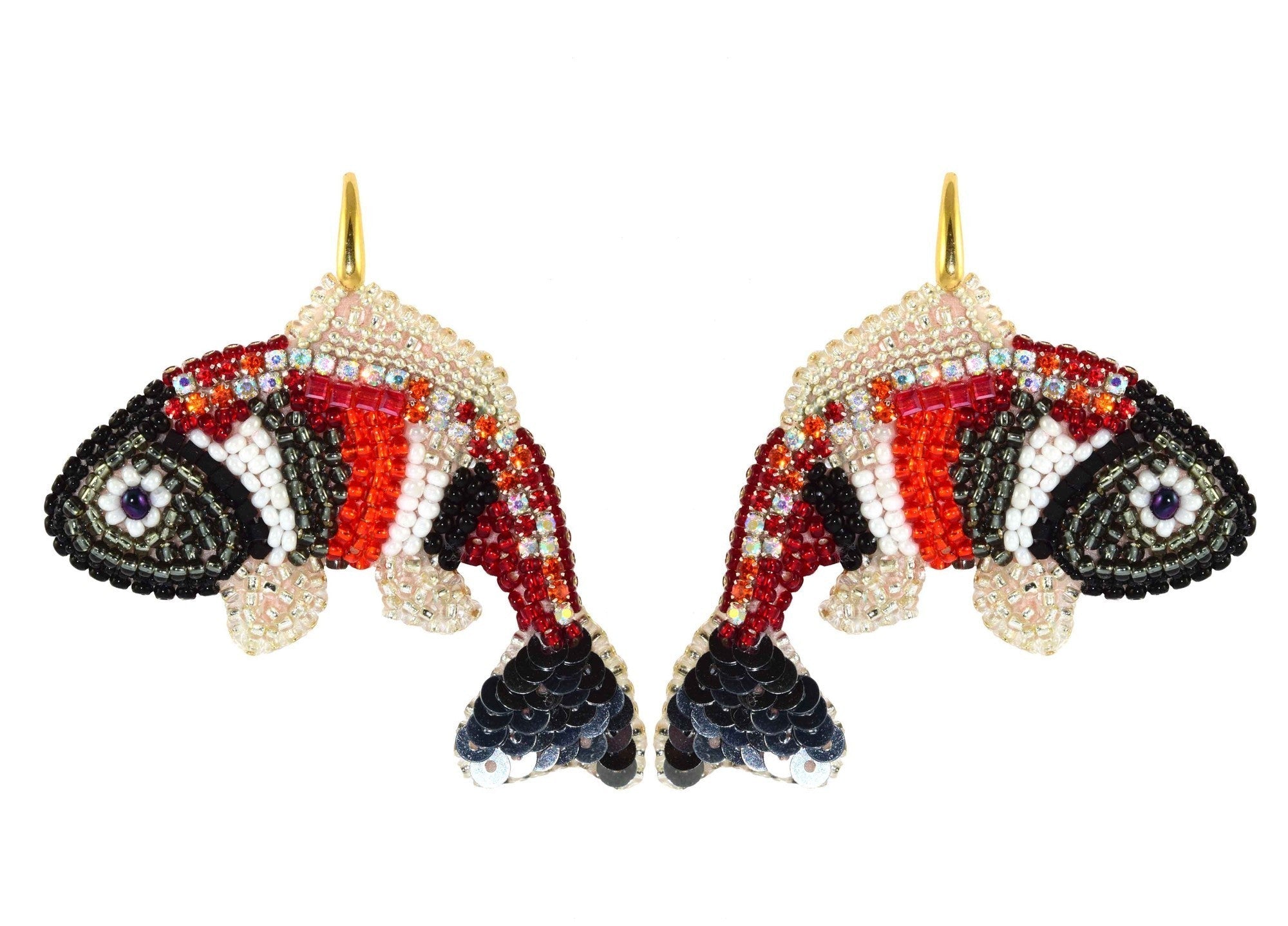 Miccy's | Fishes Black & Red | PatchArt Earrings