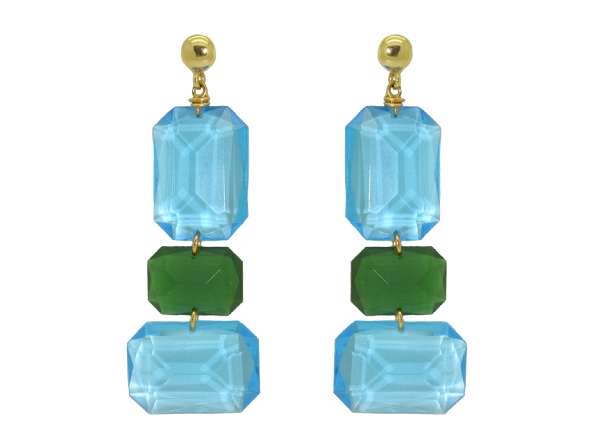 Miccy's | Gemma Aqua | Resin Earrings