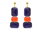 Miccy's | Gemma Violet and Orange | Resin Earrings