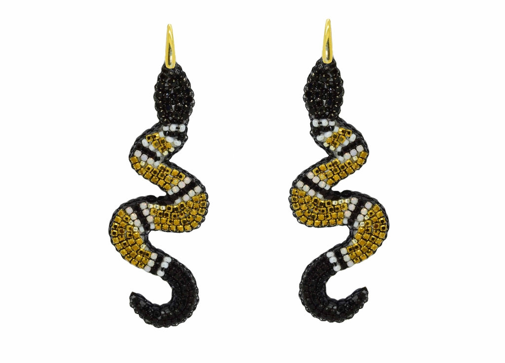 Golden Snakes | PatchArt Earrings - Miccy's Jewelz Europe