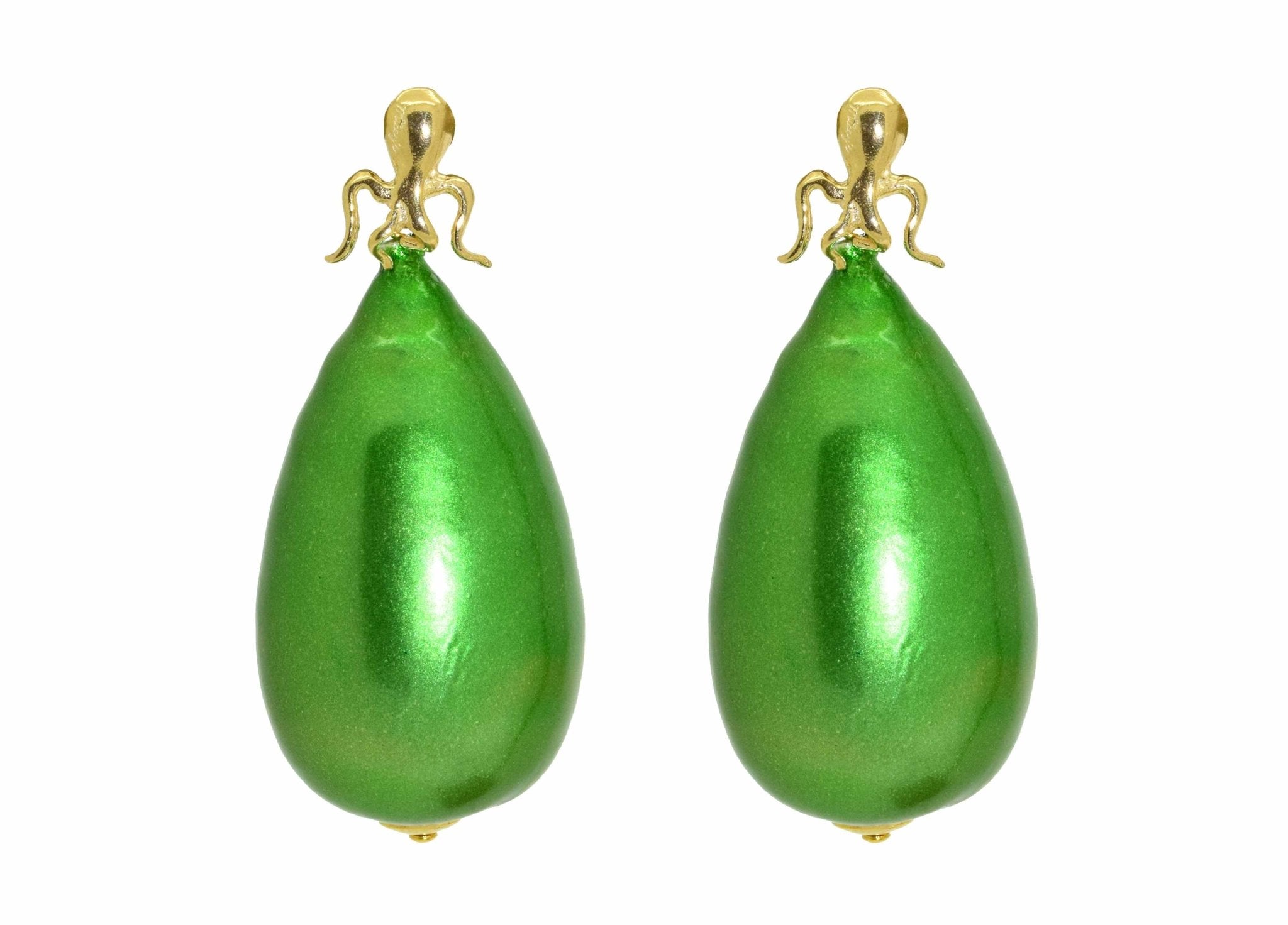 Miccy's | Green Cotton Pearls | Resin Earrings