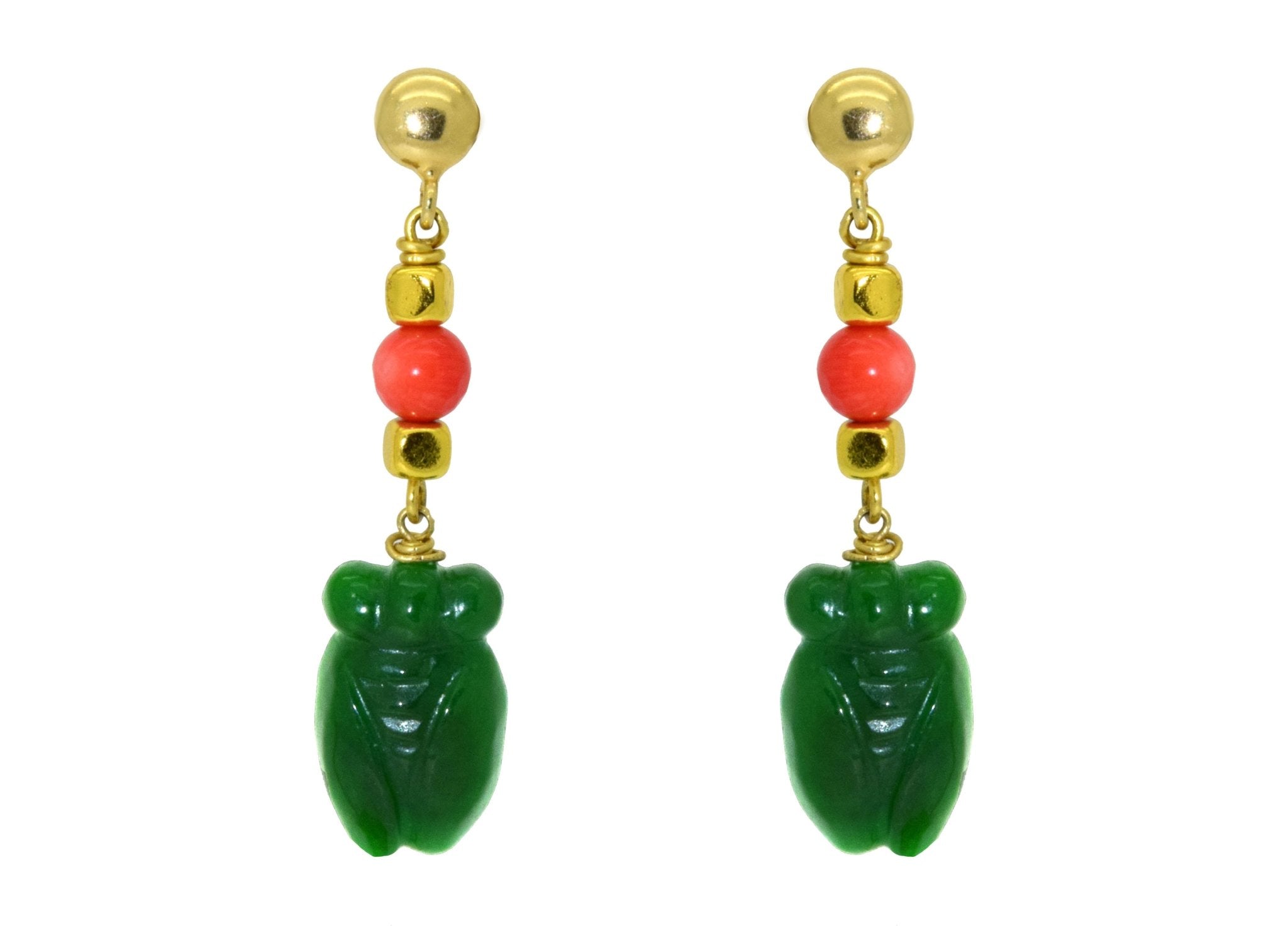 Miccy's | Green Jade Bugs | Gemstone Earrings