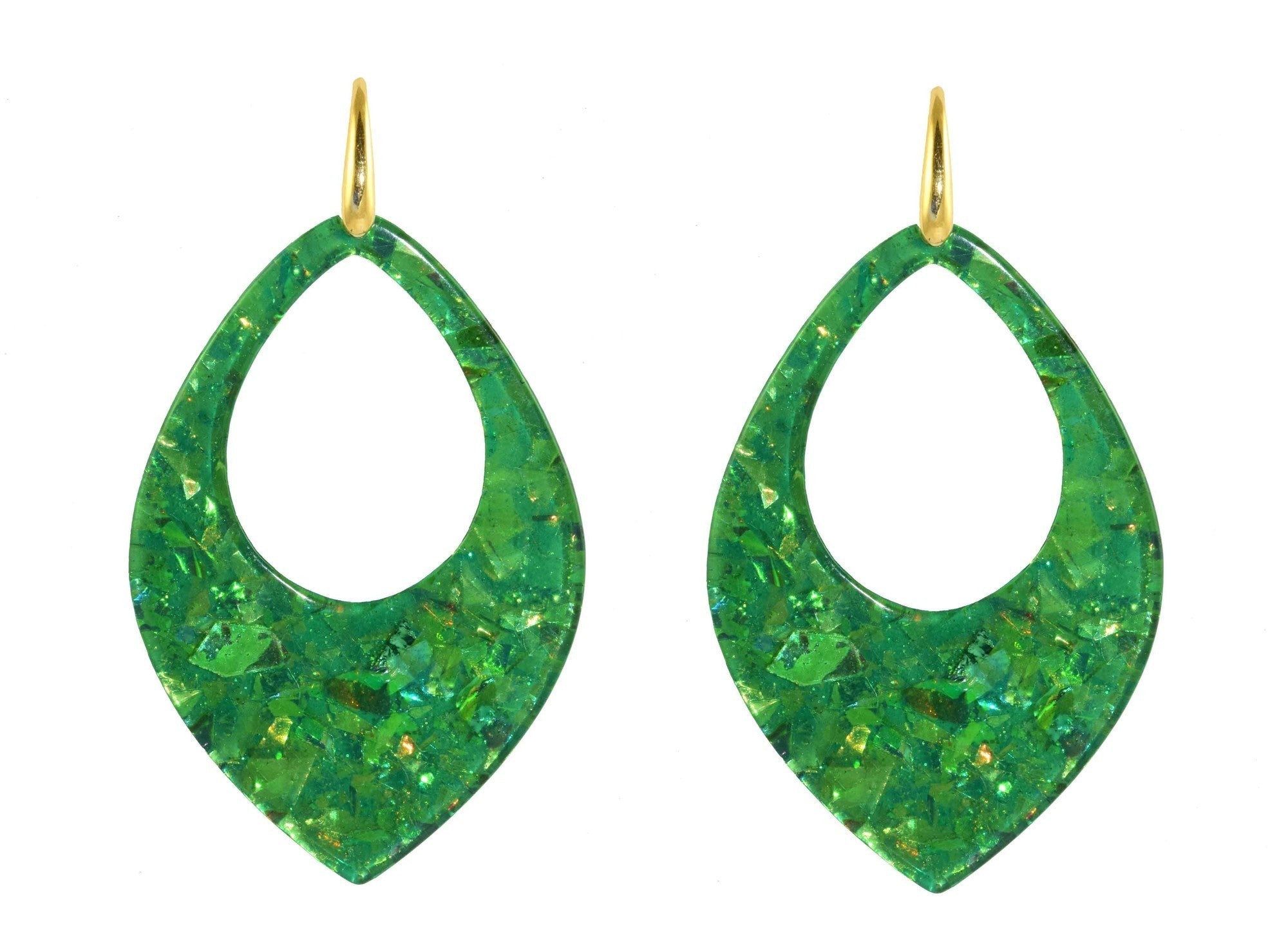 Miccy's | Green Sequin Drops | Resin Earrings