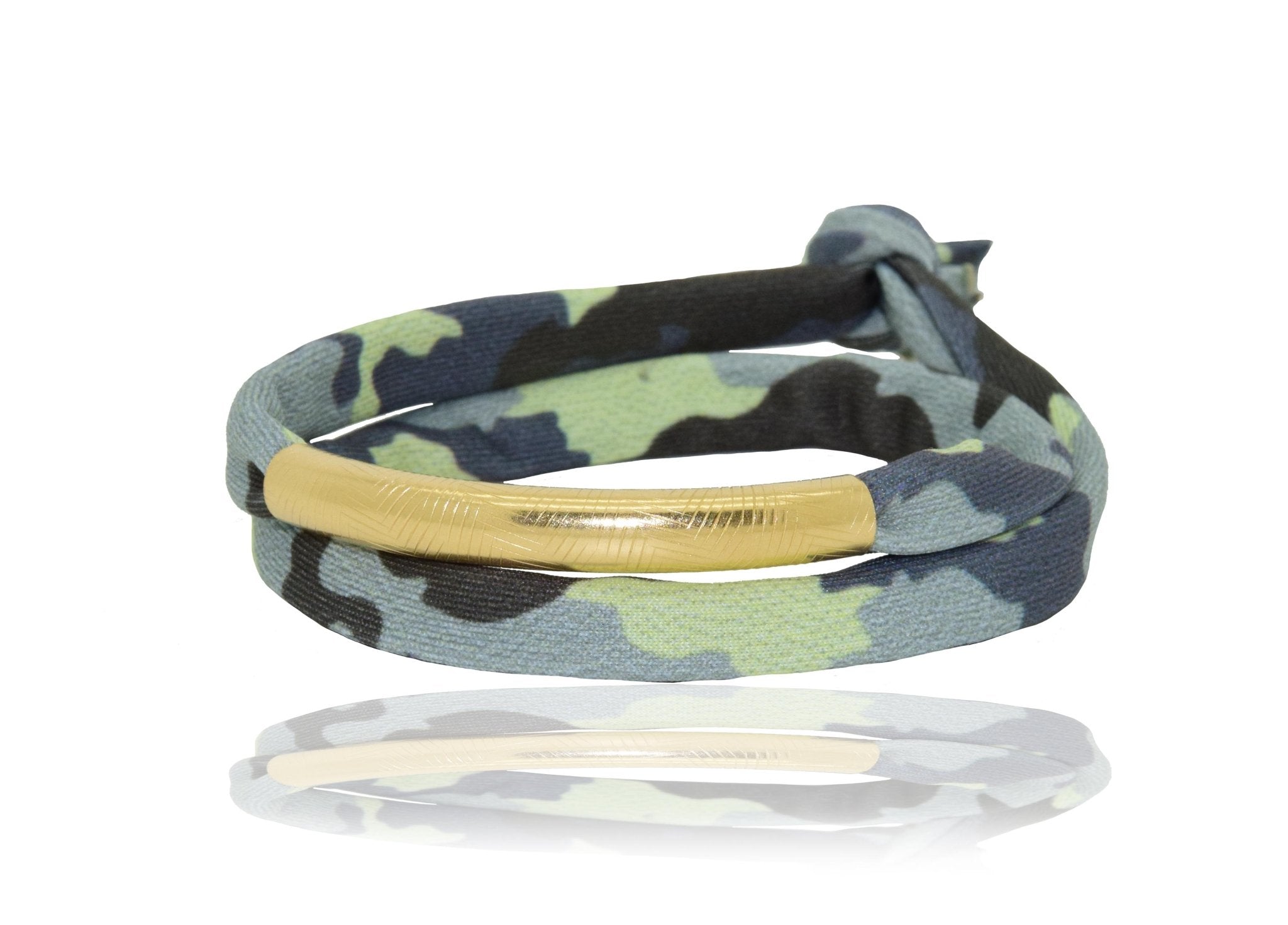 Miccy's | Light Blue Camo 14K Golden Tube Bracelet