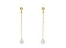 Miccy's | Long White Fresh Water Pearls | Shell Earrings