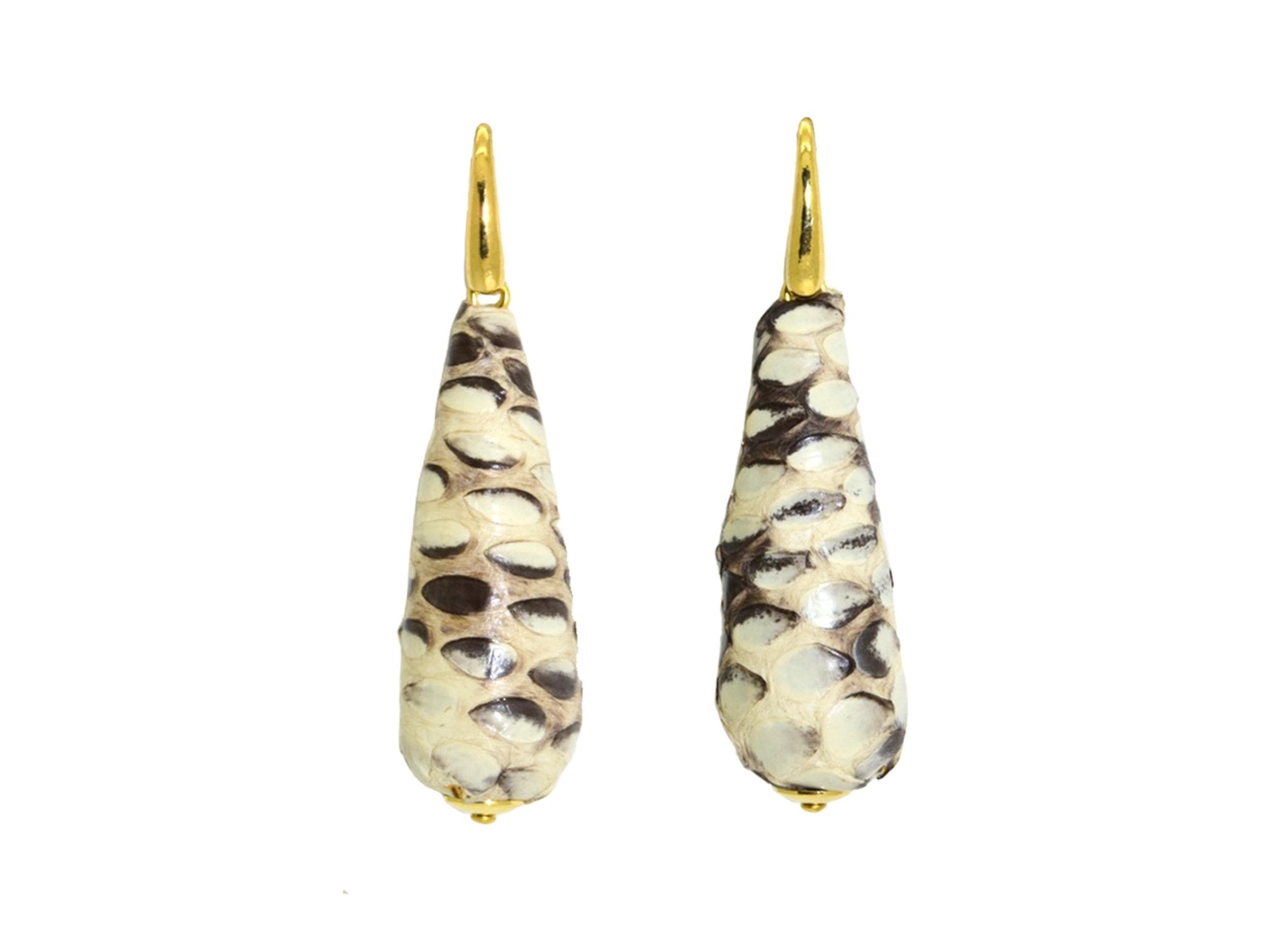 Miccy's | Natural Snake Skin Long Drops | Petite | Skins Earrings