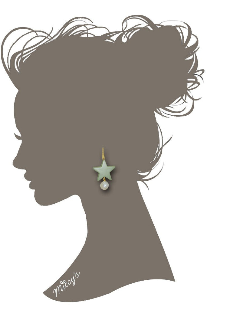 Miccy's | Pearl Star Mint Green | Resin Earrings