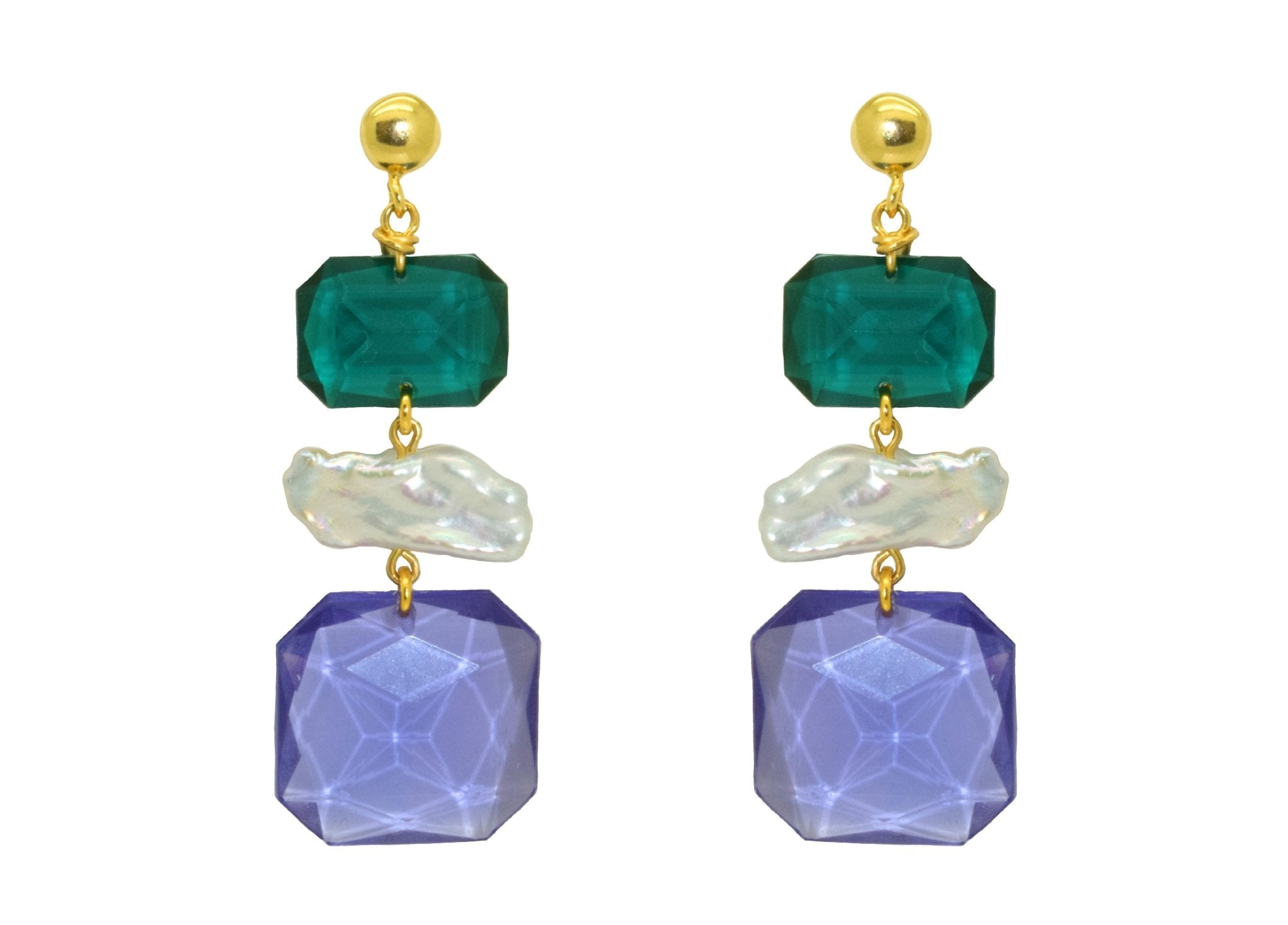 Miccy's | Tiffany Purple and Green | Resin Earrings