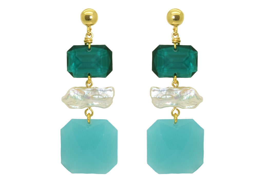 Miccy's | Tiffany Turquoise and Green | Resin Earrings