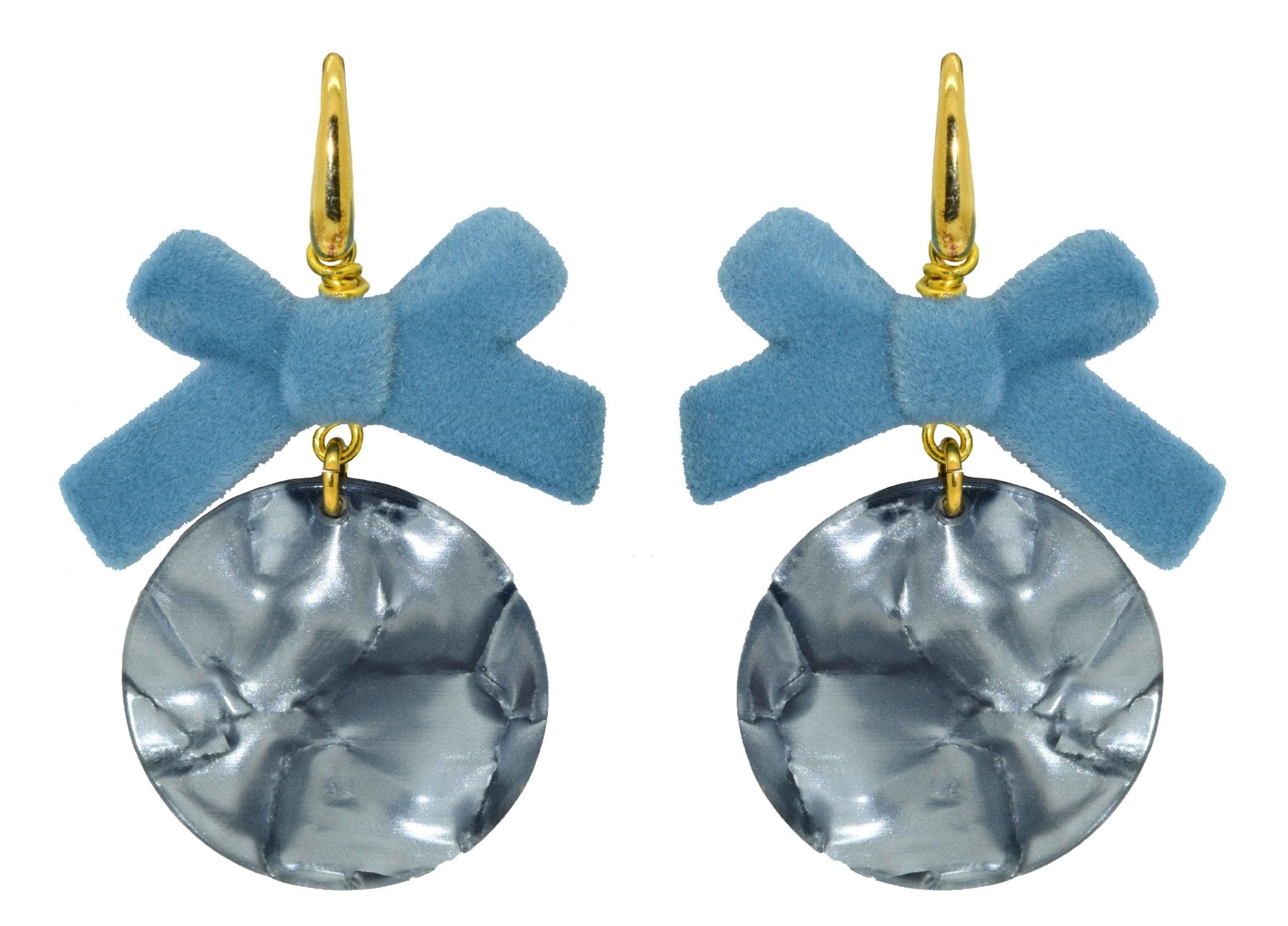 Miccy's | Velvet Bow Pastel Blue | Resin Earrings