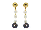 Miccy's | White and Black Fresh Water Pearls | Shell Earrings