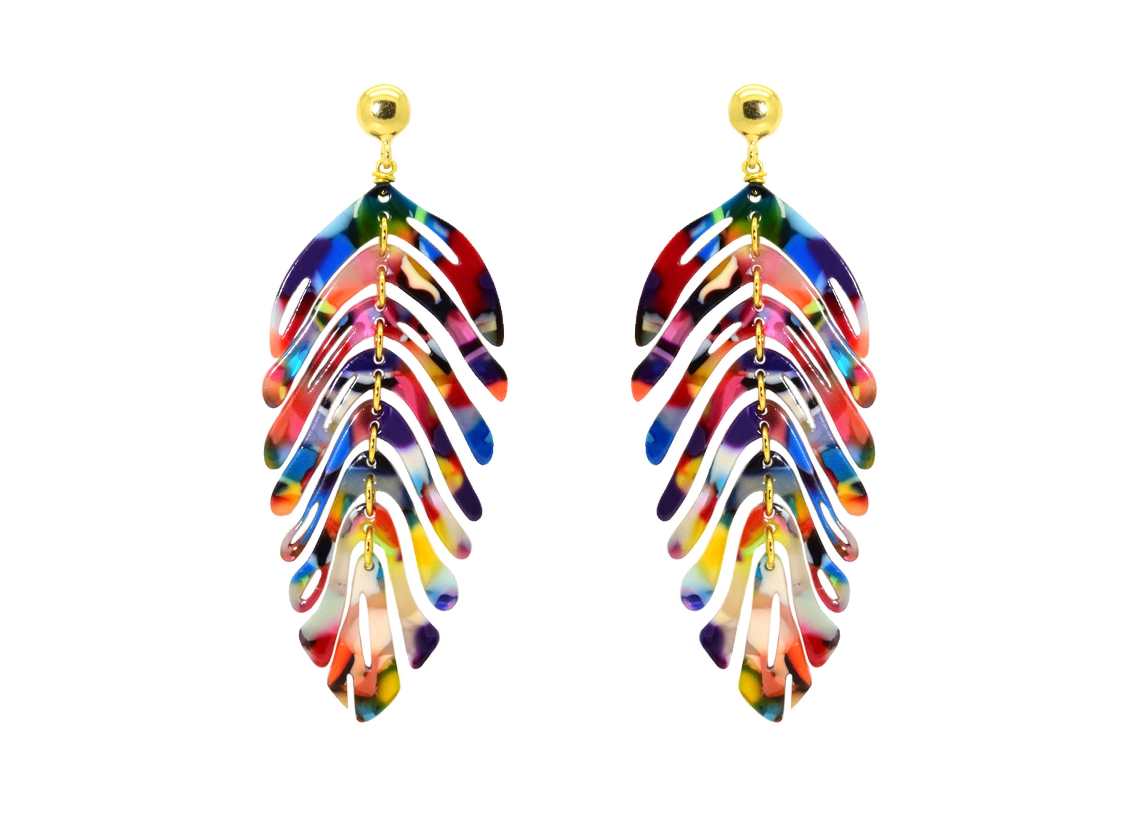 Miccy's | Miccy's Multi colour Leaves | Resin Earrings
