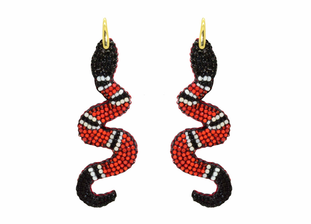 Rote Schlangen | PatchArt-Ohrringe